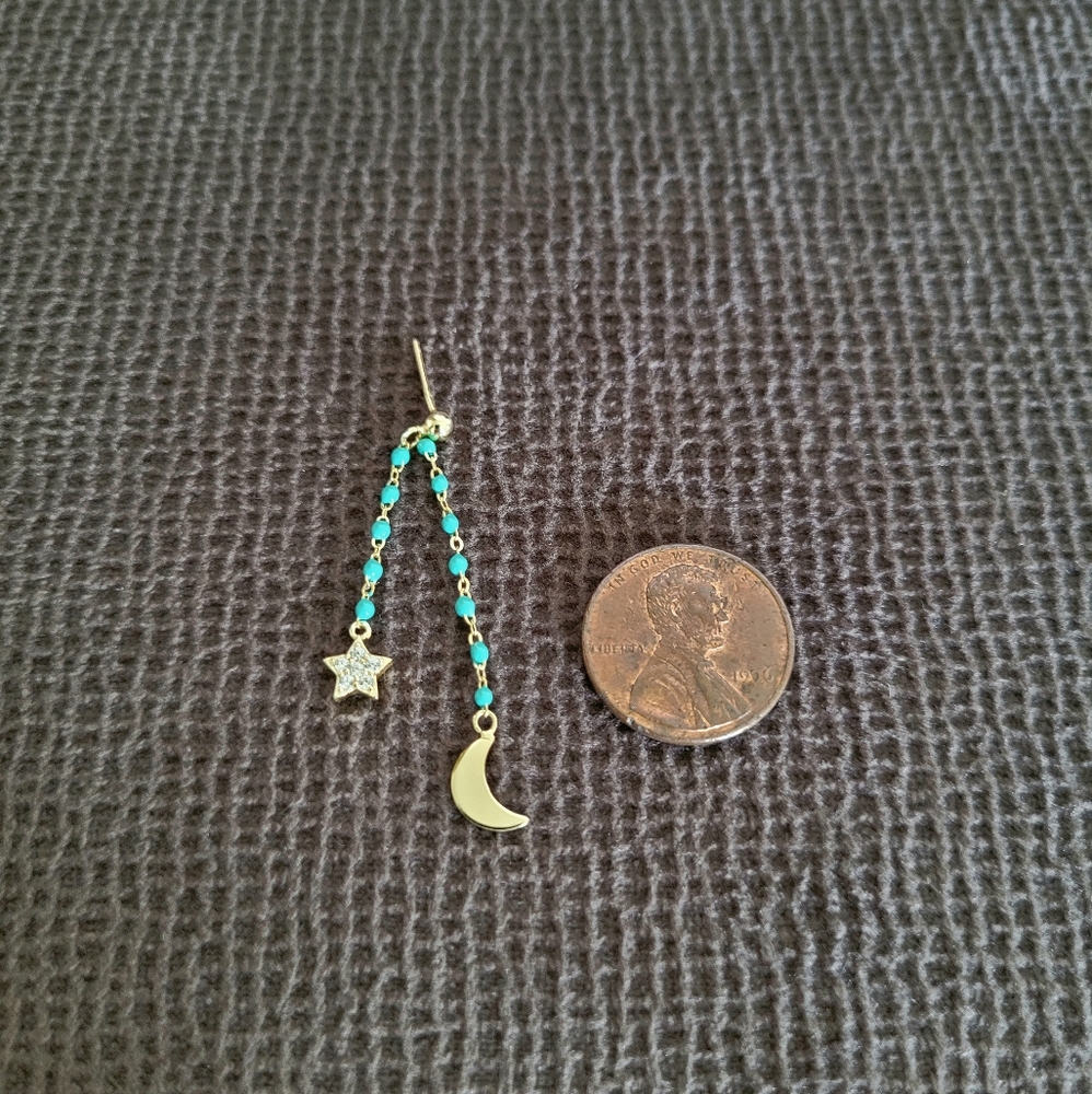 Elements Dangling Moon🌙 and Star⭐ Earrings - Picture 6 of 16